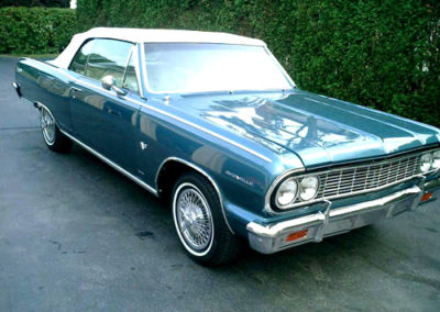 1964 Malibu Convertible in blue restored at Tony's Muscle Cars