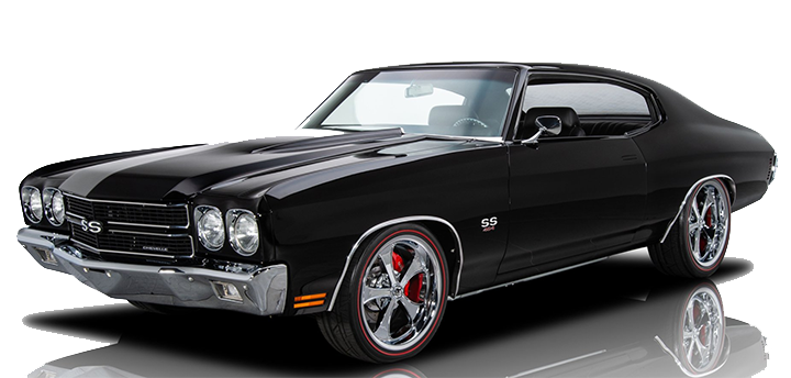 1970 Chevelle in black built by Tony's Muscle Cars