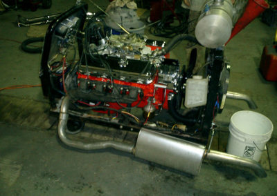 engine in the shop