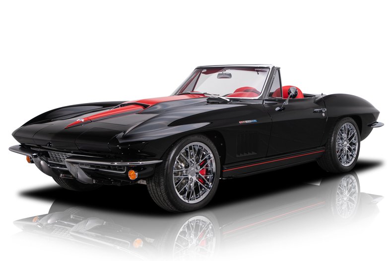 1966 corvette Sting Ray in black built by Tony's Muscle Cars